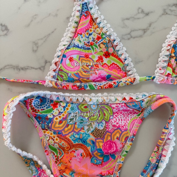 Kulani Kinis Crochet Triangle Bikini SET - Dreamscape - Size XS/S - Picture 4 of 9